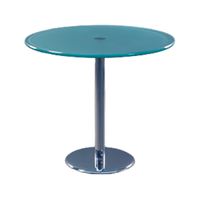 TAVOLO CON TOP TONDO IN VETRO